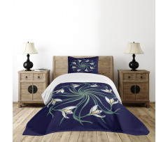 Art Nouveau Floral Design Bedspread Set