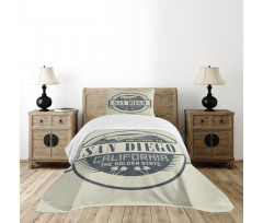 Stamp Airplane Welcome Bedspread Set