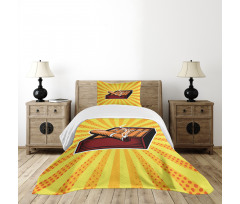 Cigar Box in Pop Art Style Bedspread Set