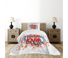 I Love Iowa Comic Book Bedspread Set