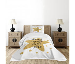 Grungy Style Retro Lettering Bedspread Set