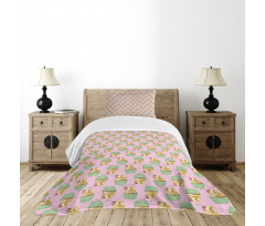 Whipped Cream and Cherry Bedspread Set