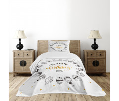 Happy Birthday to You Words Bedspread Set