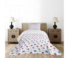 Pansy Petals and Sprouts Bedspread Set