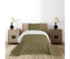 Lively Rhombus-shape Pattern Bedspread Set