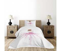 Glamour Model in Pink Dress Bedspread Set