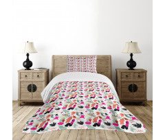 Formless Colorful Shapes Bedspread Set