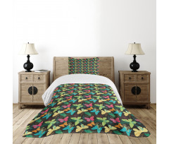 Colorful Silhouettes Art Bedspread Set