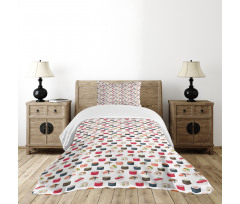 Various Yummy Graphic Rolls Bedspread Set