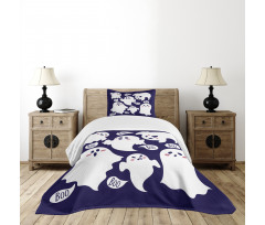 Scary Ghost Characters Boo Bedspread Set