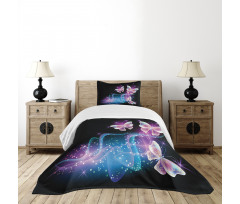 Magic Butterflies on Dark Bedspread Set