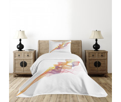 Colorful Abstract Lines Waves Bedspread Set