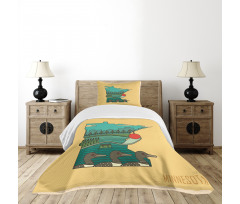 Mosaic Design State Map Bedspread Set