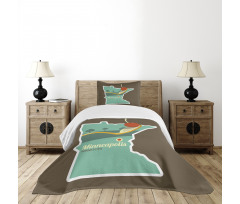 Minneapolis Doodle Map Bedspread Set