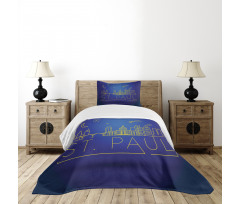 Line Art Style St Paul Bedspread Set