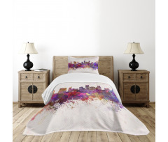 Grunge Splashes Cityview Bedspread Set