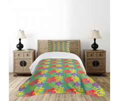 Hawaiian Rainforest Leaves Bedspread Set