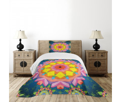 Petals in Vibrant Colors Bedspread Set