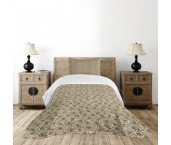 Retro Style Abstract Flower Bedspread Set