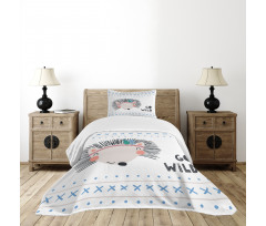 Hedgehog Go Wild Words Bedspread Set