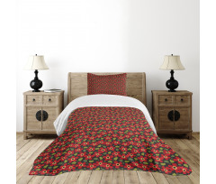 Flowers Paint Marks Bedspread Set