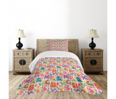 Capital Letters Doodles Bedspread Set