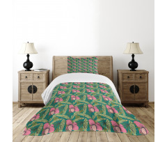 Banana Leaves Hibiscus Bedspread Set