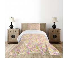 Colorful Twigs and Foliage Bedspread Set