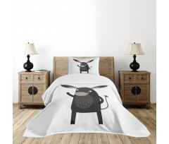 Happy Donkey with a Smile Bedspread Set