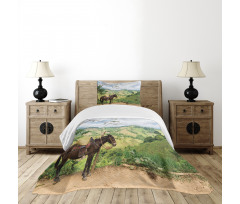 Rural ColumbiMountains Bedspread Set