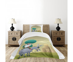 Cartoon of Nasreddin Hodja Bedspread Set