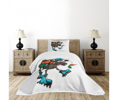 Funny Animal Chasing Carrot Bedspread Set