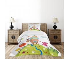 Goofy Donkey with Baggages Bedspread Set