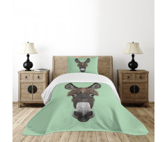 Illustrated Animal Portrait Bedspread Set