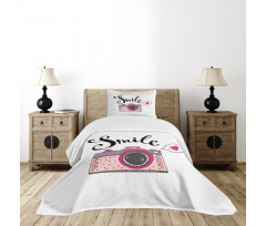 Smile Typography Romantic Bedspread Set