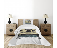 Vintage Polaroid Machine Bedspread Set