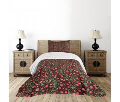 Flowering Curvy Branches Bedspread Set