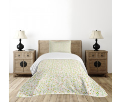 Doodle Flowers Garden Art Bedspread Set