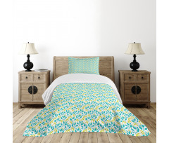 Abstract Herb Leafy Stems Bedspread Set