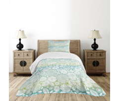 Soft Toned Blossom Petals Bedspread Set