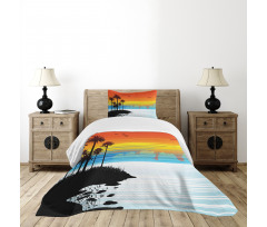 Sunset Sky with Seagulls Bedspread Set