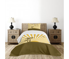 Island with Palms Seagulls Bedspread Set