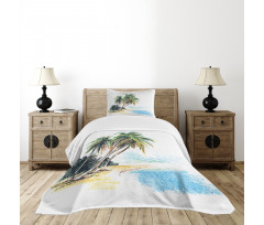 Palm Trees Coastal Charm Bedspread Set