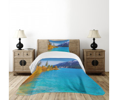 Abraham Lake Mountains Bedspread Set