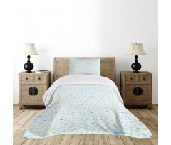 Ocean Waves Curves Design Bedspread Set