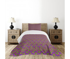 Geometric Floral Shapes Bedspread Set