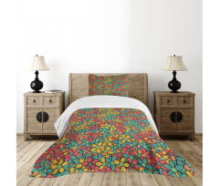 Retro Colored Doodle Bedspread Set