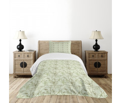 Herbal Elements Botany Motif Bedspread Set