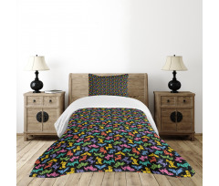 Abstract Origami Style Dogs Bedspread Set