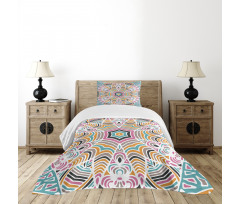 Abstract Floral Art Motif Bedspread Set